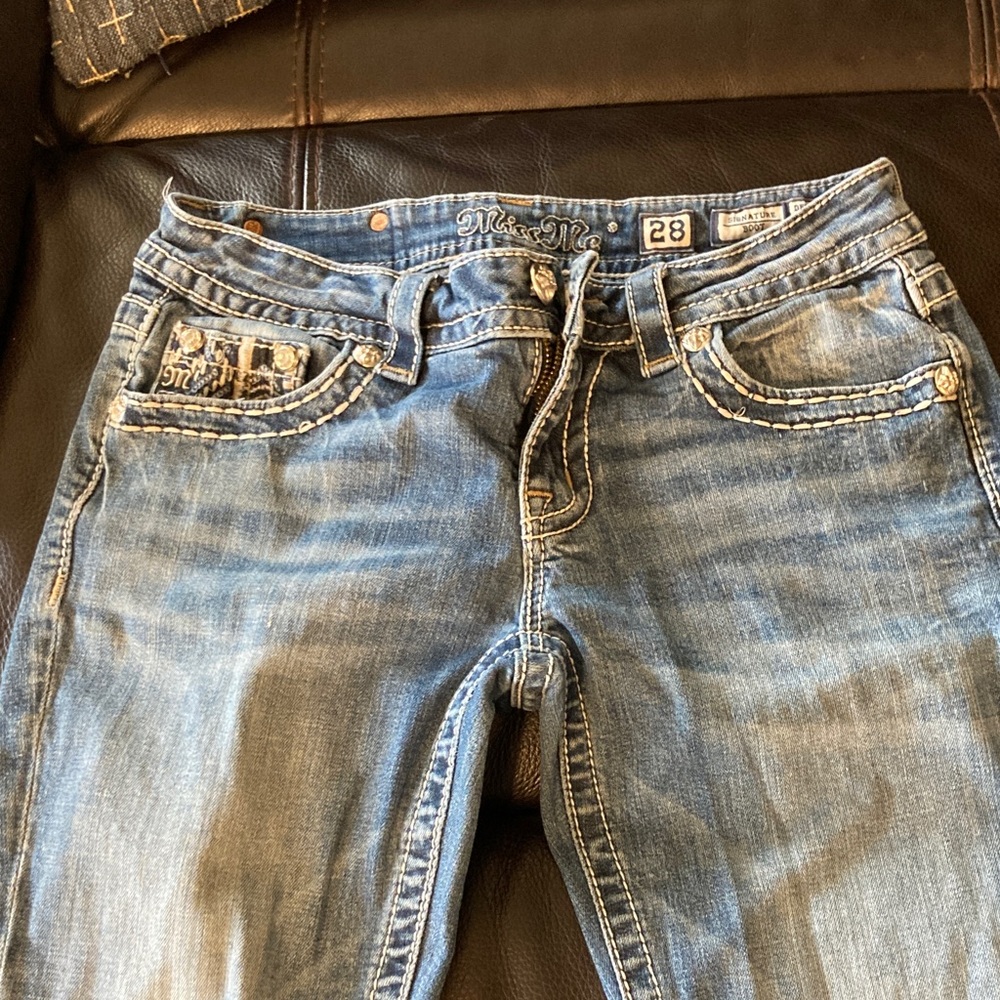 Miss Me Distressed Blue Jeans